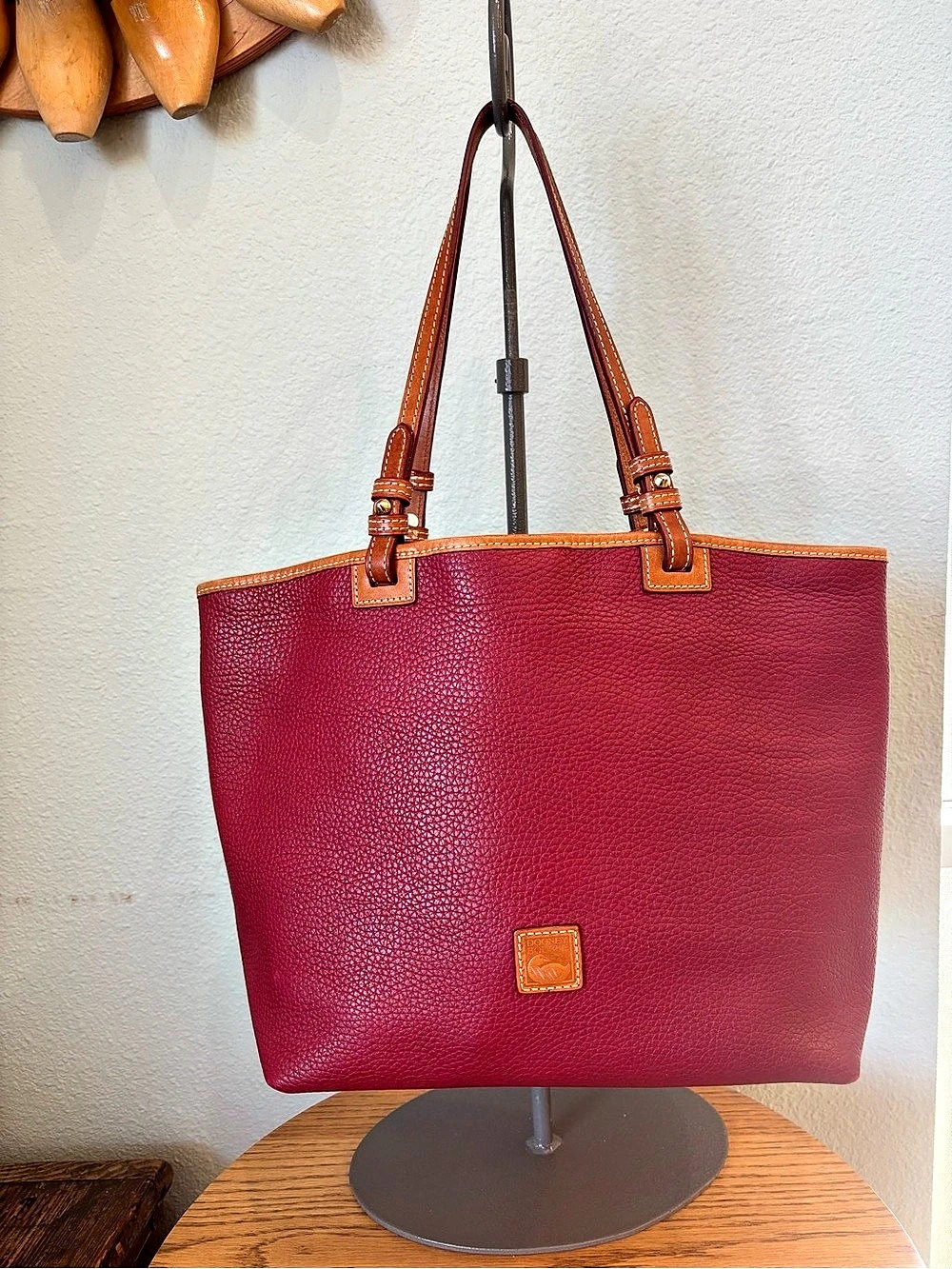 Dooney & Bourke Red Pebbled Leather Camden
Shopper Tote Bag